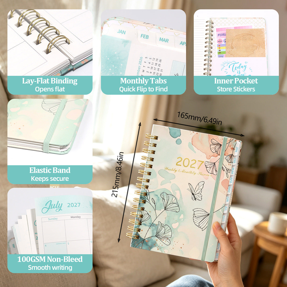 Ravoreli 2027 Floral A5 Spiral Planner - product image 2